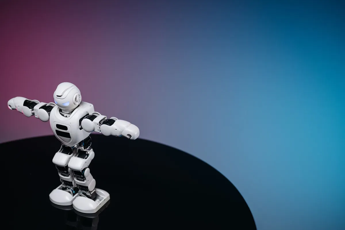 Humanoid robot balancing on one leg