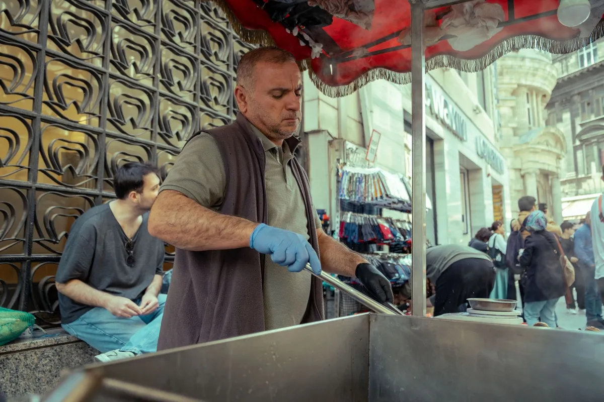 Albanian street food market