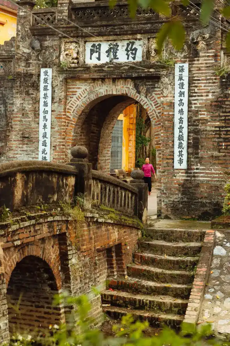 Ancient bridge over river