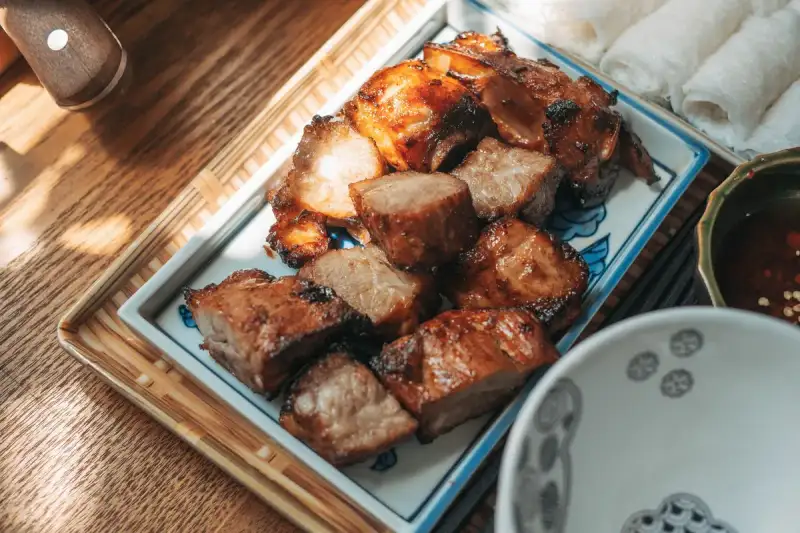 Grilled pork skewers