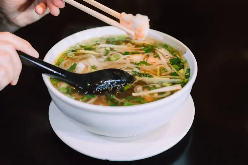 Steaming hot noodles