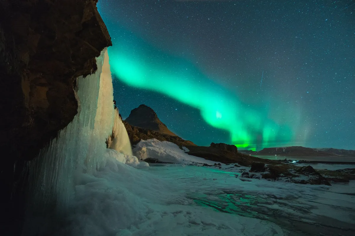 Icelandic landscape with Northern Lights