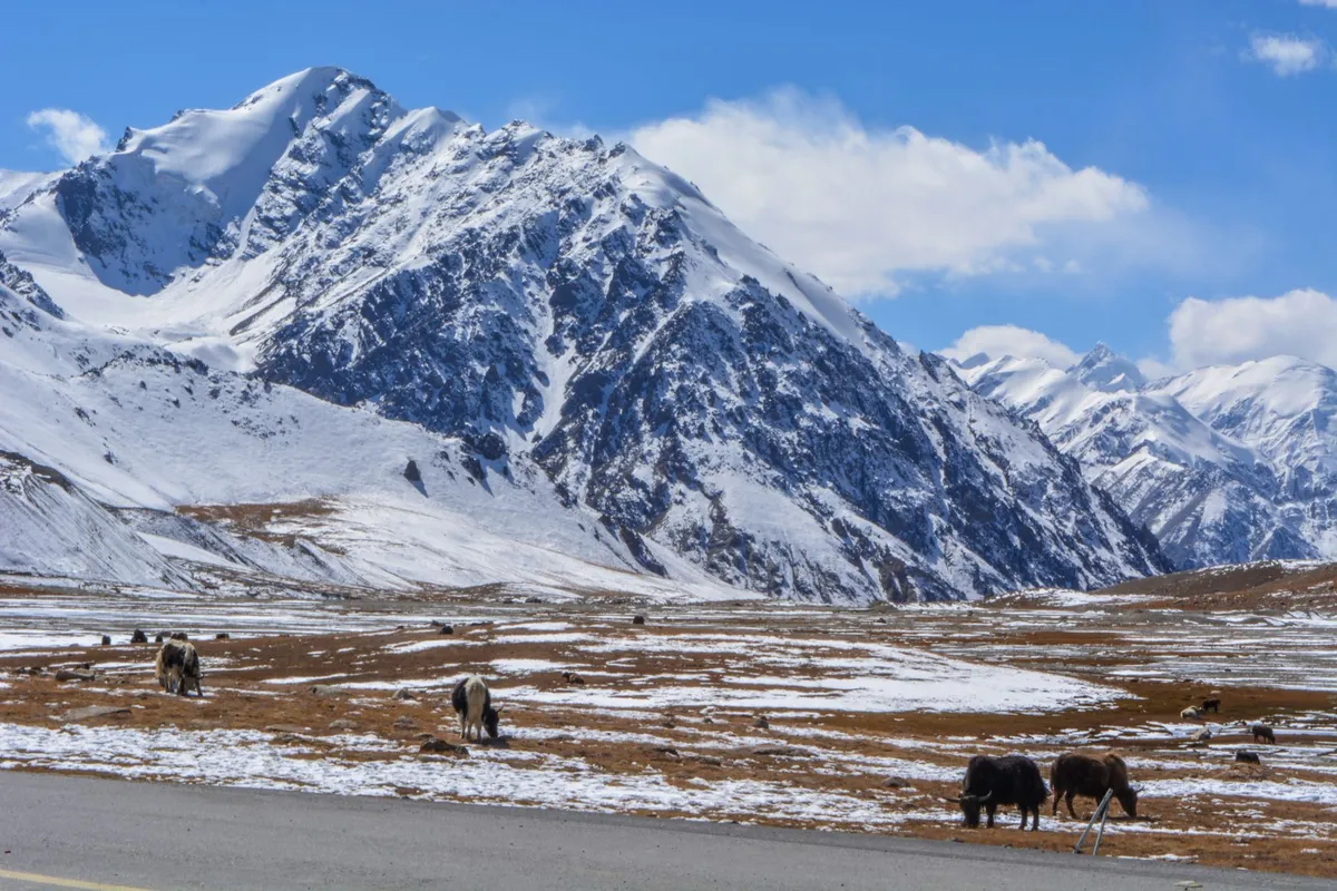 Snow‑capped Khunjerab Pass panorama
