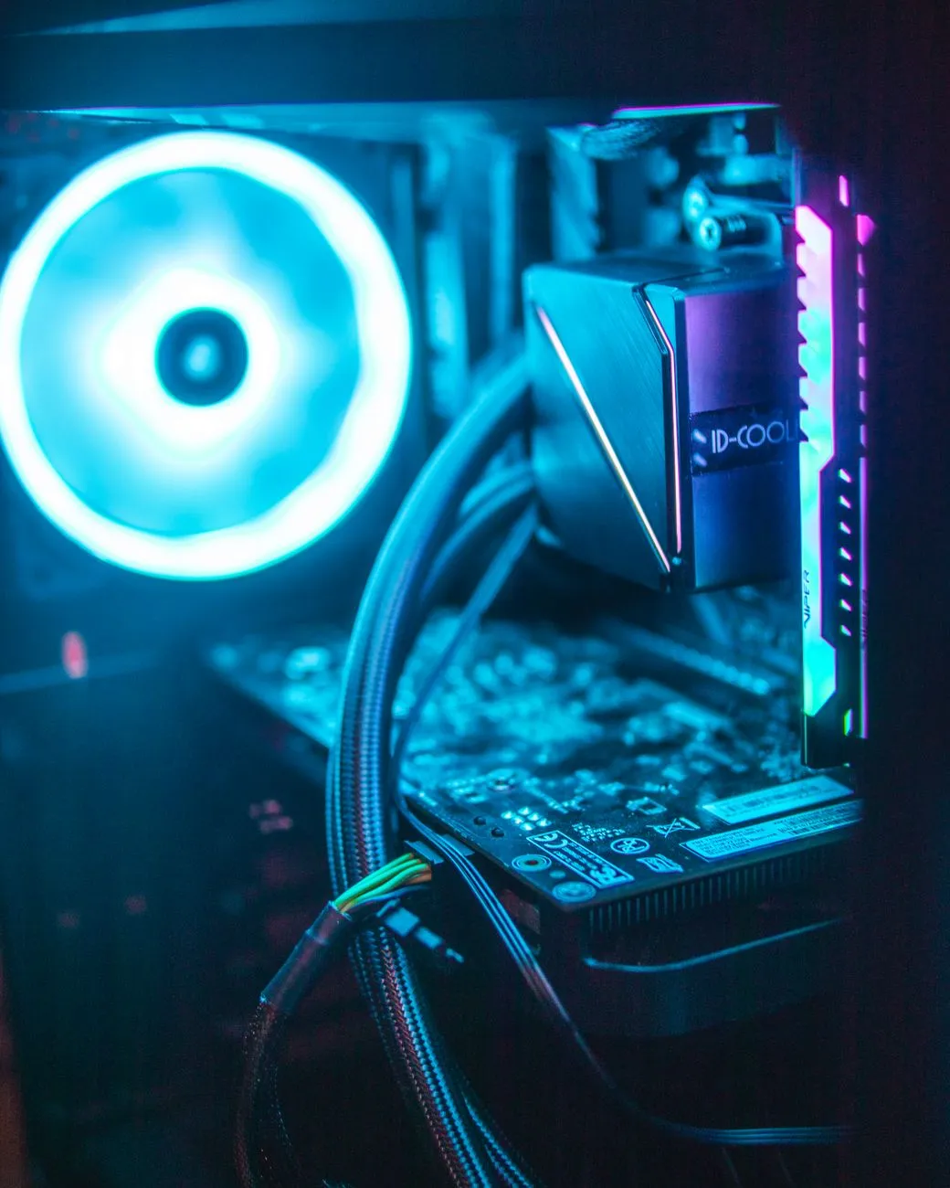 PC with RGB lighting turned on
