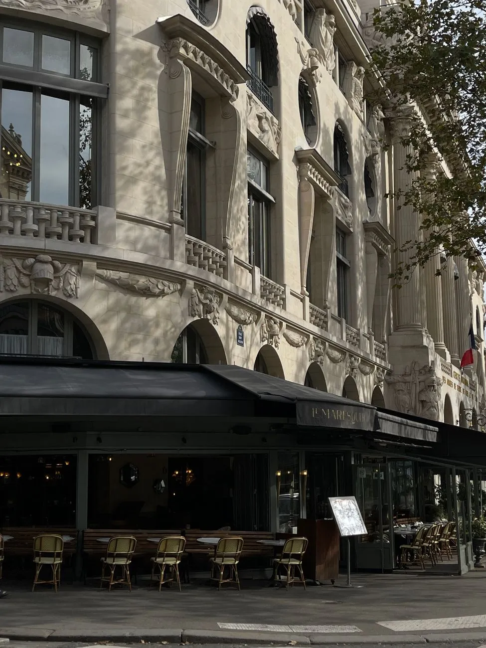 Historic parisian restaurant interior 19th century