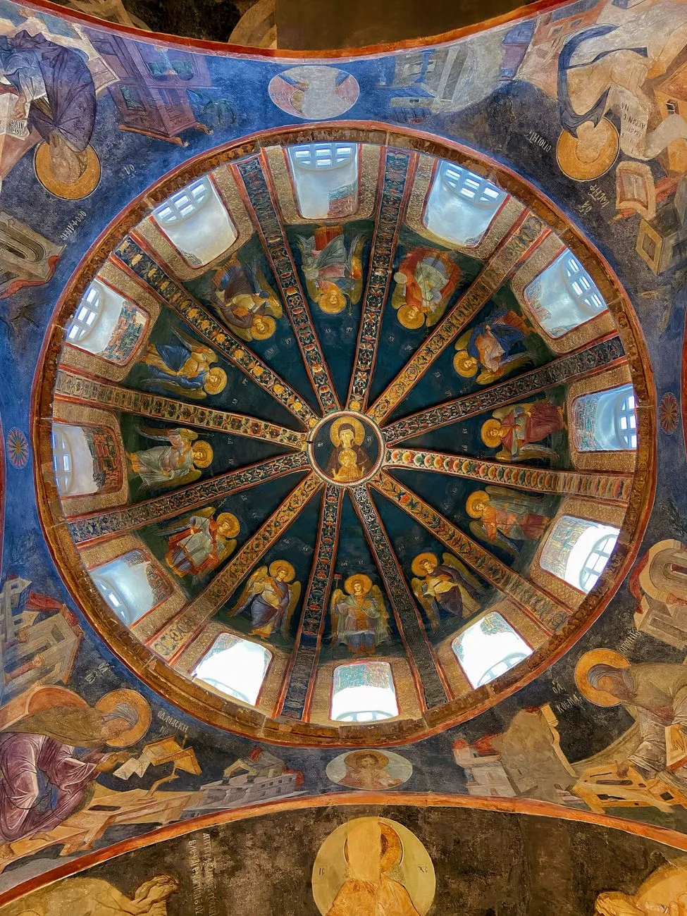 Ancient fresco inside a Meteora monastery