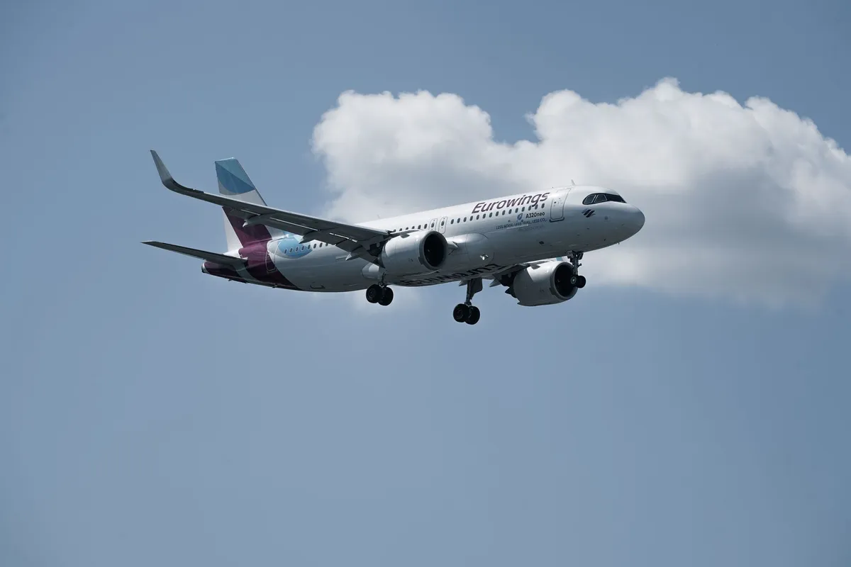 Electric aircraft in flight