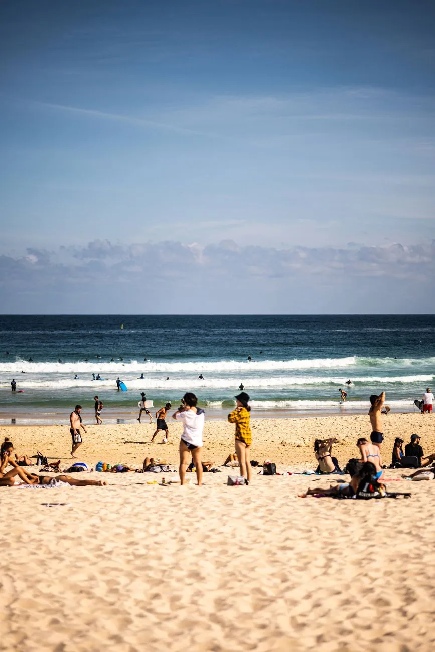 Strand in Australien mit Surfern