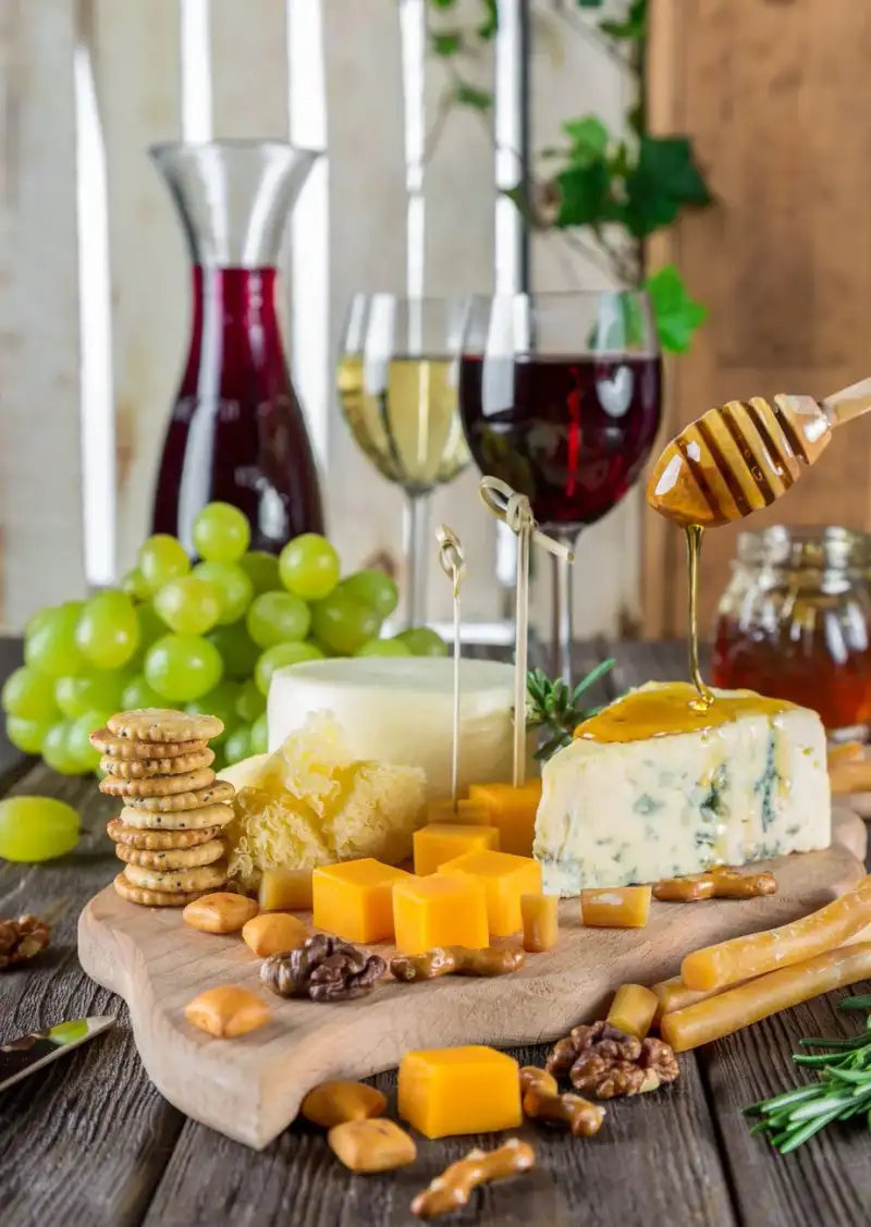 Aged Gouda with a glass of bold Cabernet Sauvignon