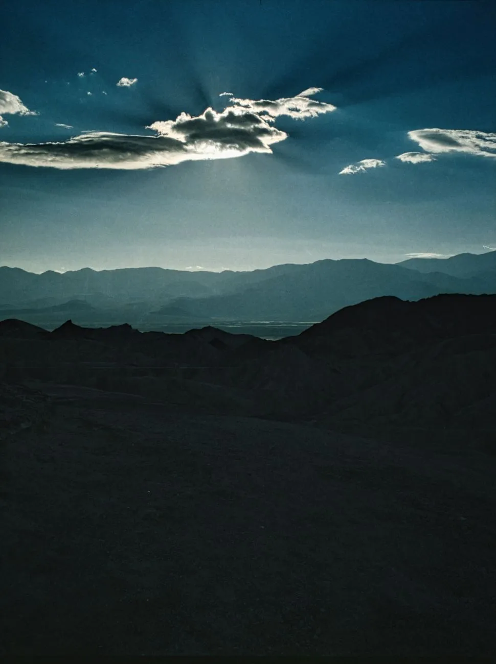 Sunset over the vast Karakum desert landscape