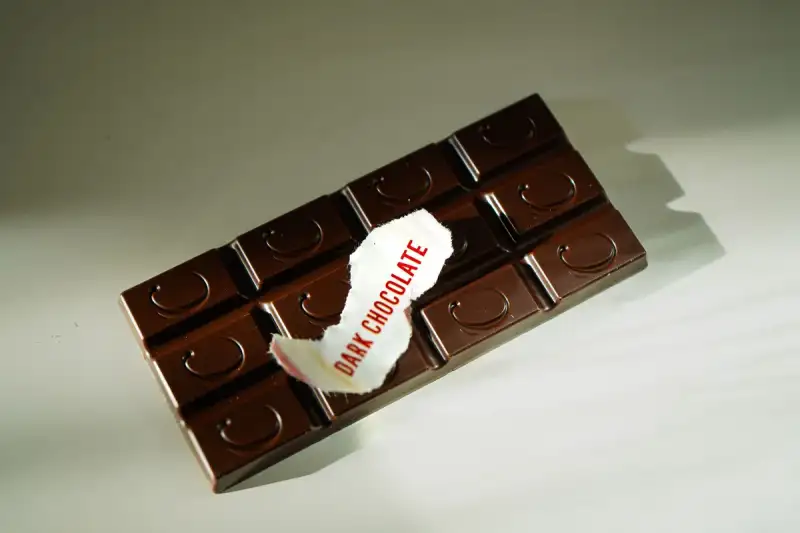 Dark chocolate with cocoa beans