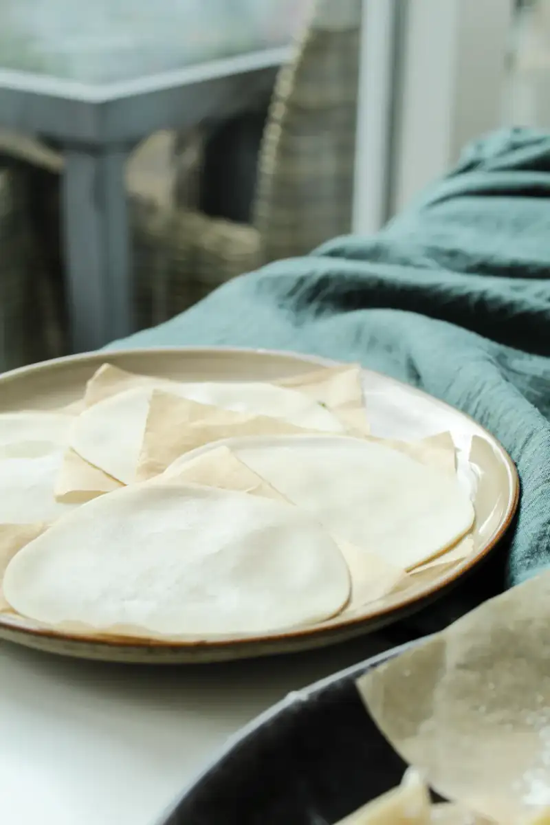 Close-up of Har Gow wrapper