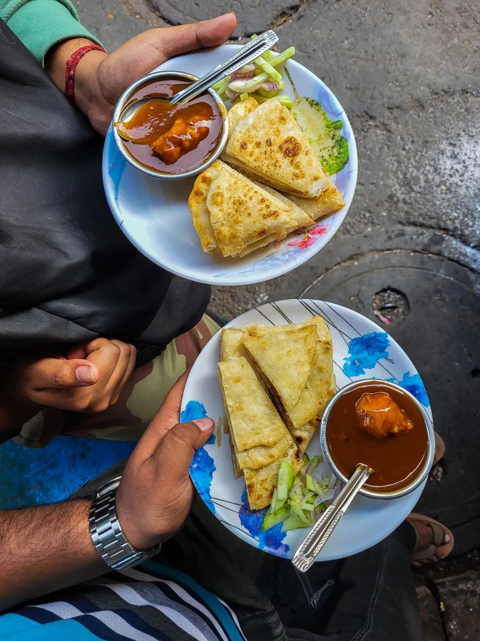 Freshly prepared indian street food