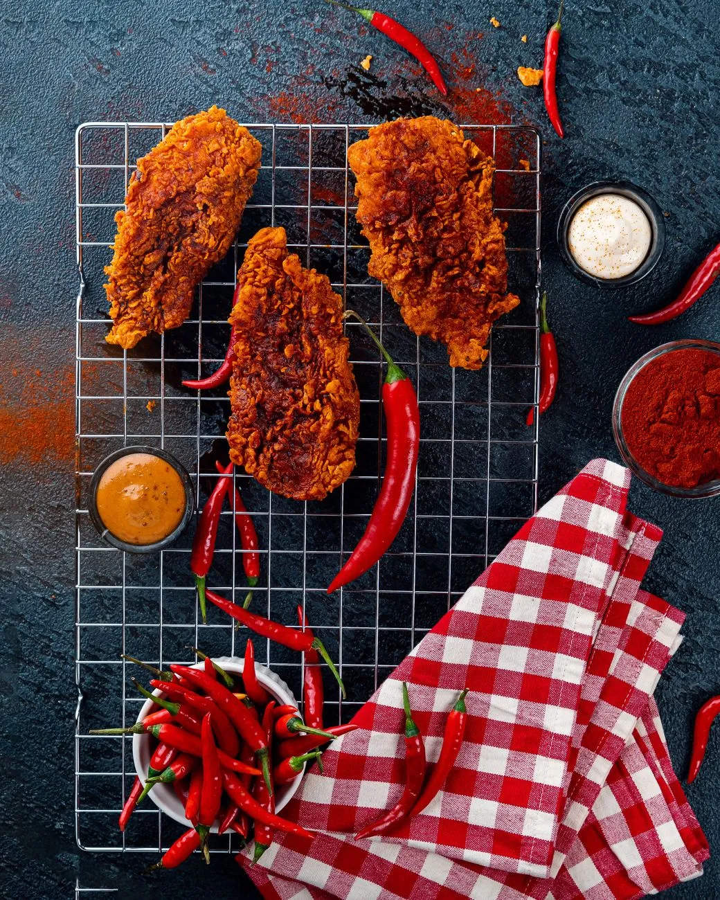 Close up of spicy pepper sauce