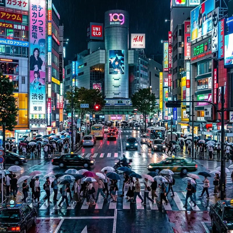 東京のネオン街