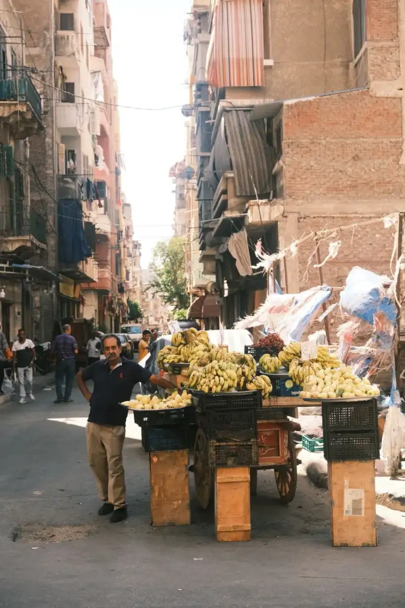 Koshari street food stall