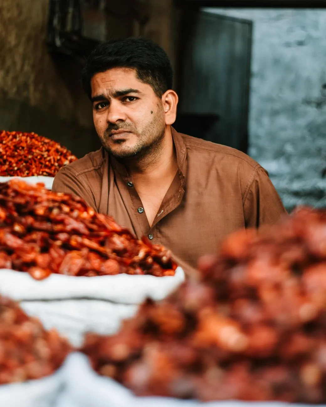 Close up of spicy Indian street food