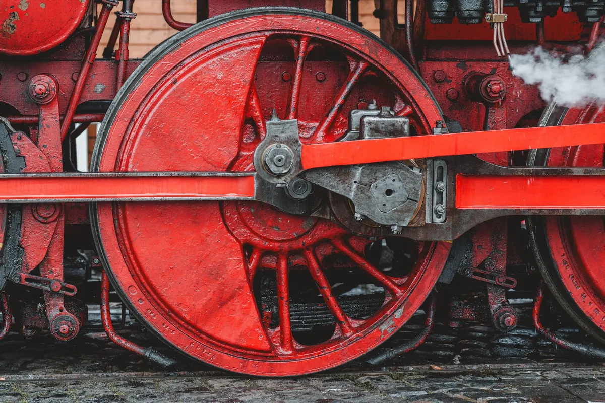Historic Australian steam train in the outback