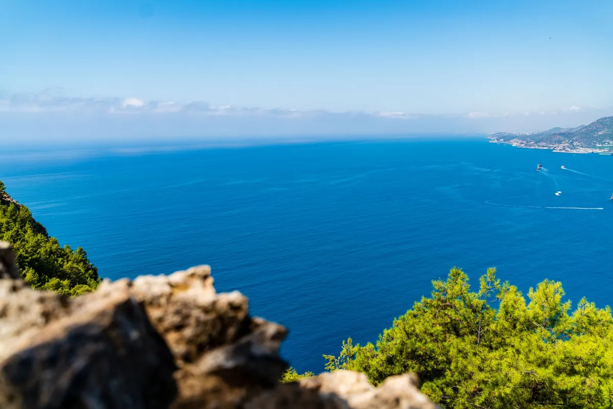 Sunlight reflecting on the Mediterranean sea