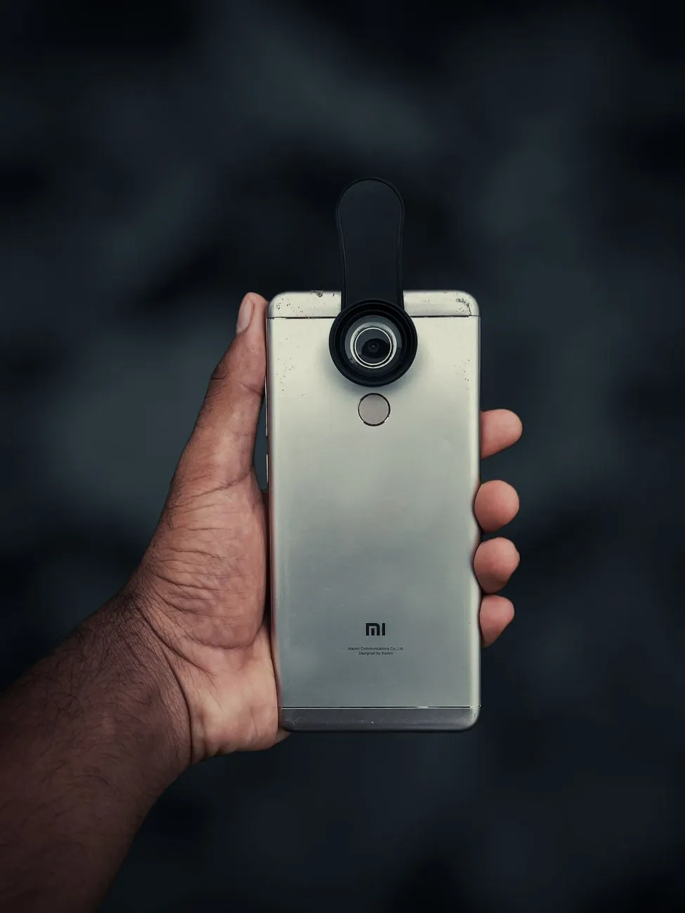 Macro shot of a smartphone camera lens