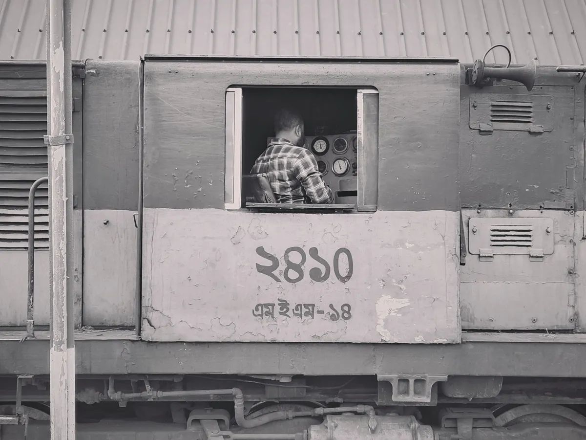 Old vintage train traveling through Australian countryside