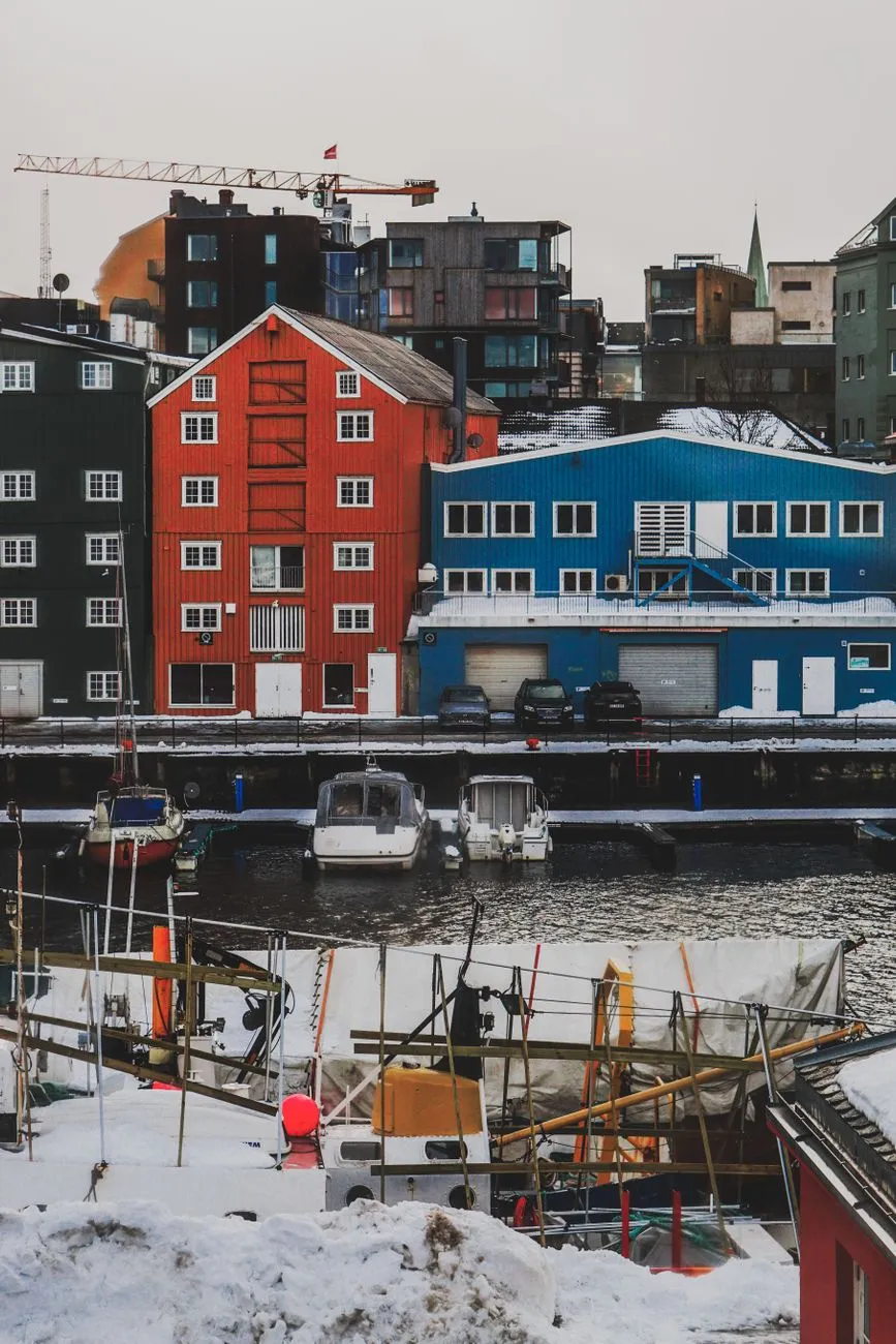 Torshavn harbor colorful houses hotel