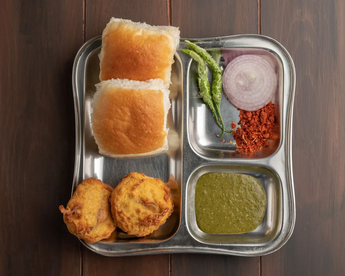 Vada pav sandwich with chutney