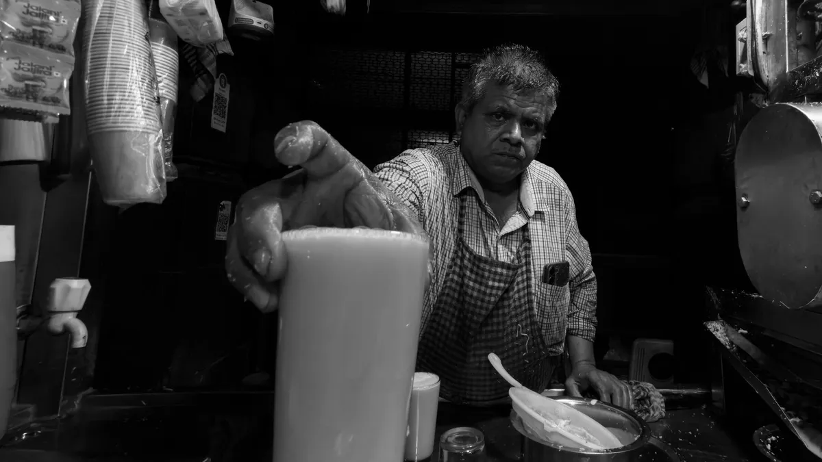 People eating street food at night