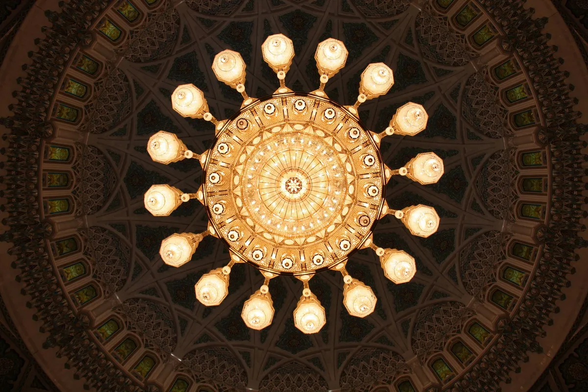 The grand dome of Sultan Qaboos Grand Mosque in Muscat