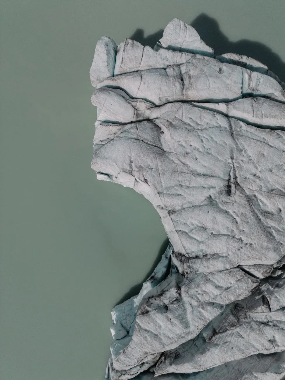 Grey Glacier calving into lake