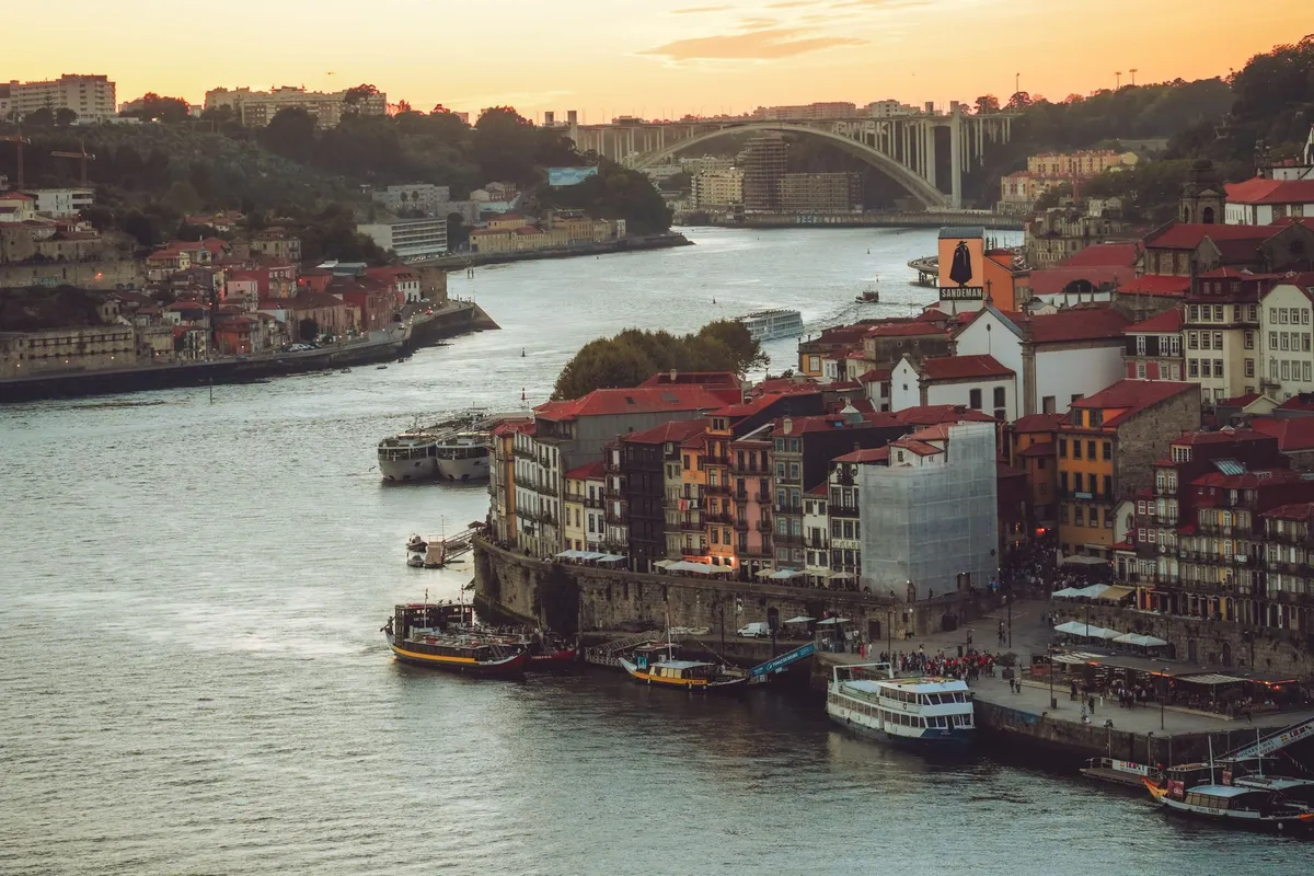 Porto riverfront at dusk