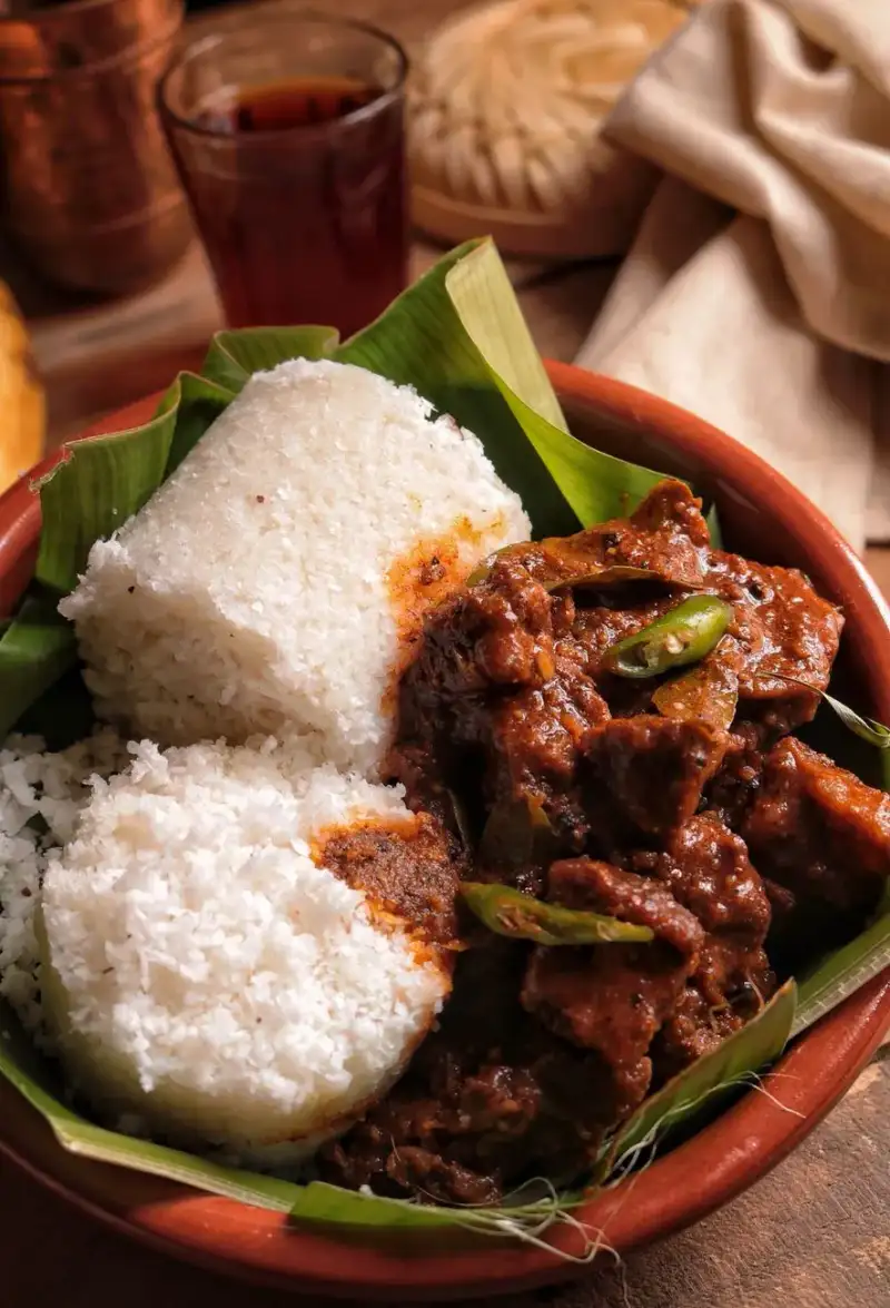 Kadala Curry being prepared in a traditional Kerala kitchen