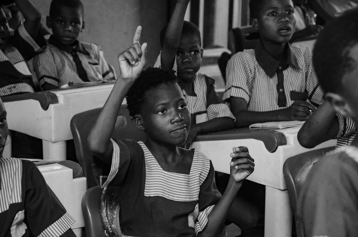 Children playing in classroom