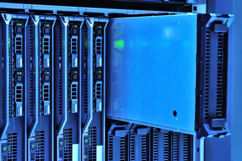 Server room, network infrastructure, data transfer