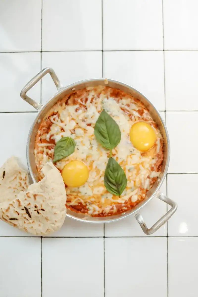 Shakshuka with Spinach and Poached Eggs