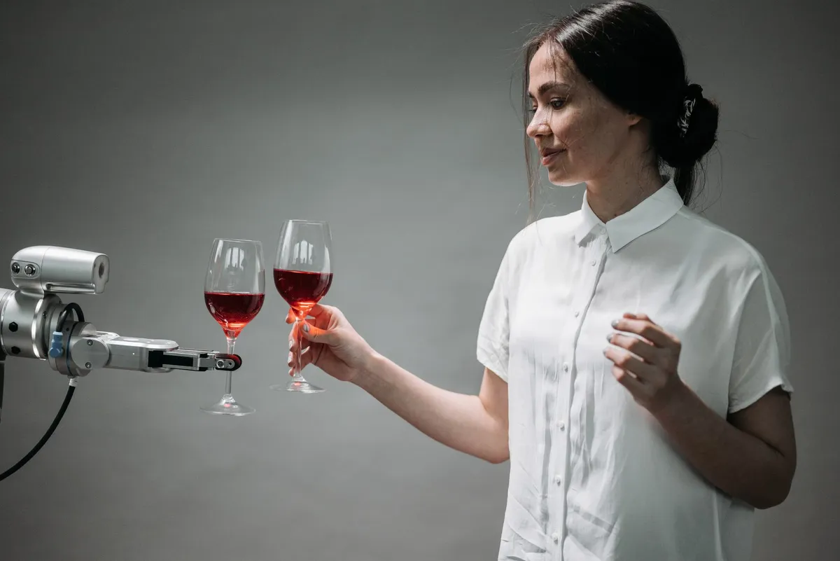 Soft robot interacting with a human