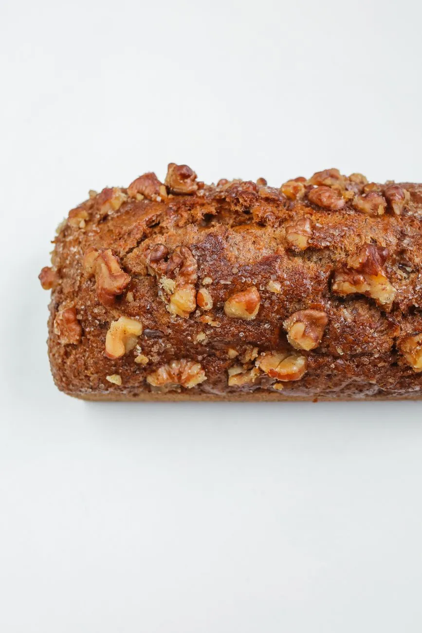 Sourdough discard banana bread with walnuts