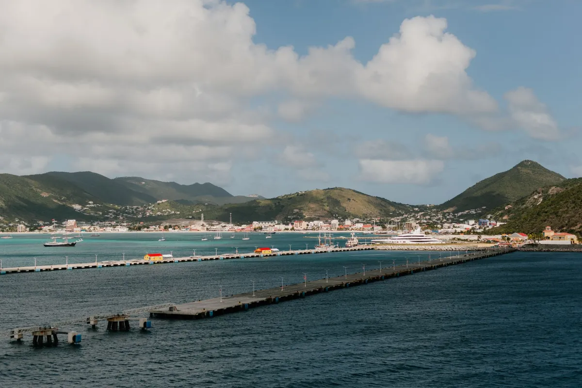 Nelson's Dockyard with modern laptops on wooden tables