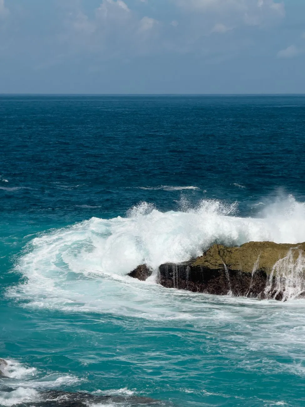 Devil's Bridge with crashing waves in Antigua