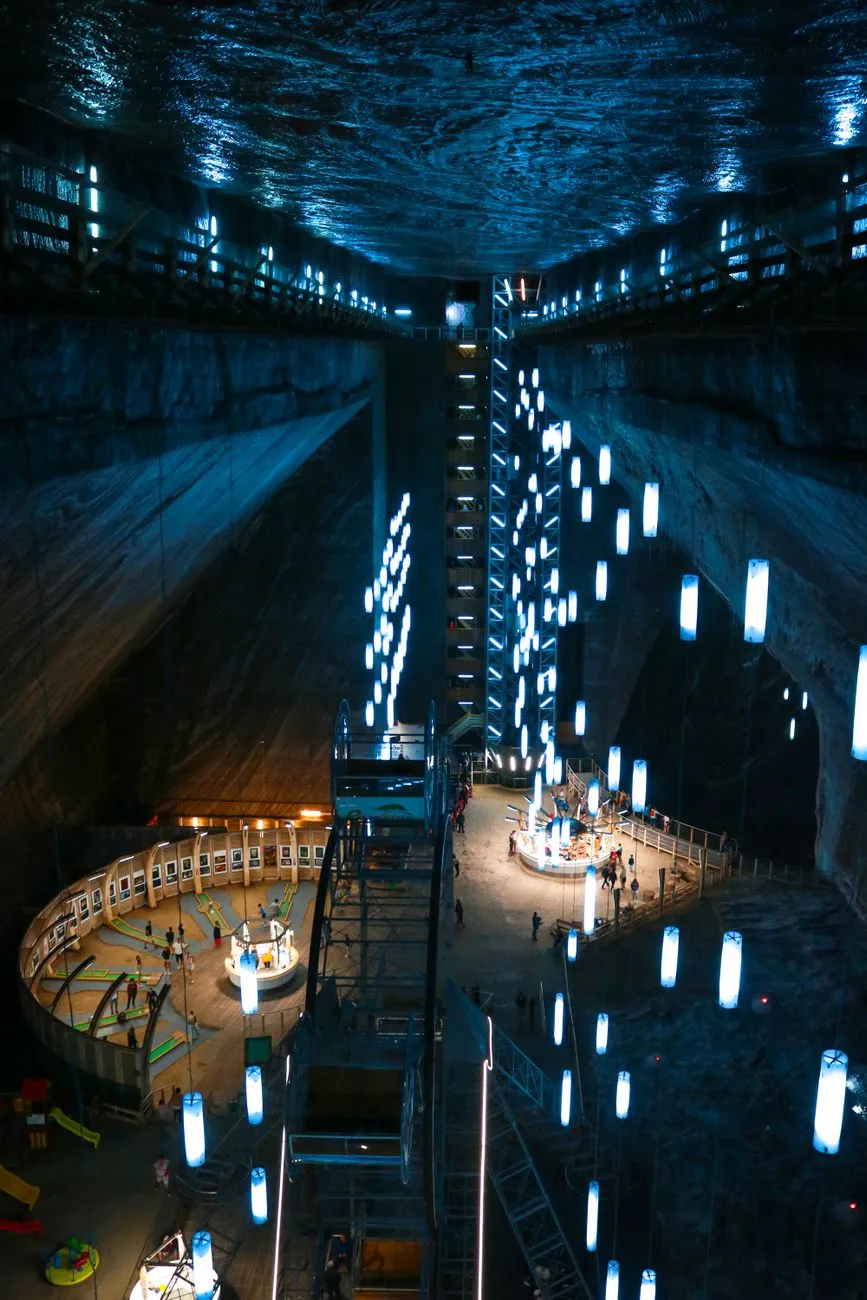 Cross-section illustration of underground city ventilation