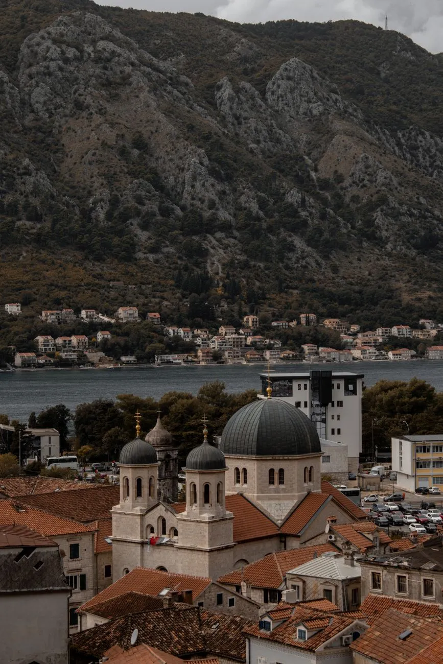Old stone houses in Kotor harbor