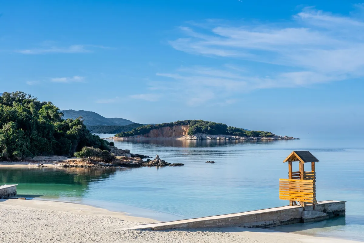 Crystal blue waters of the Albanian coastline