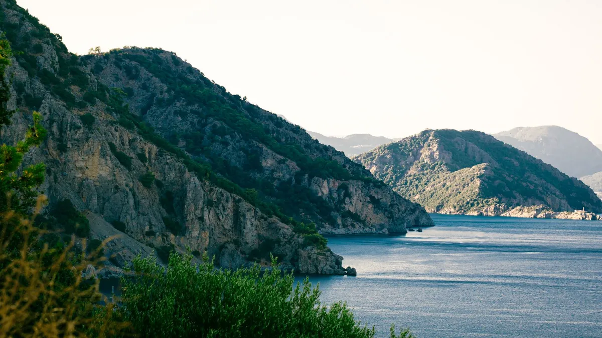 Rugged cliffs meeting the sea