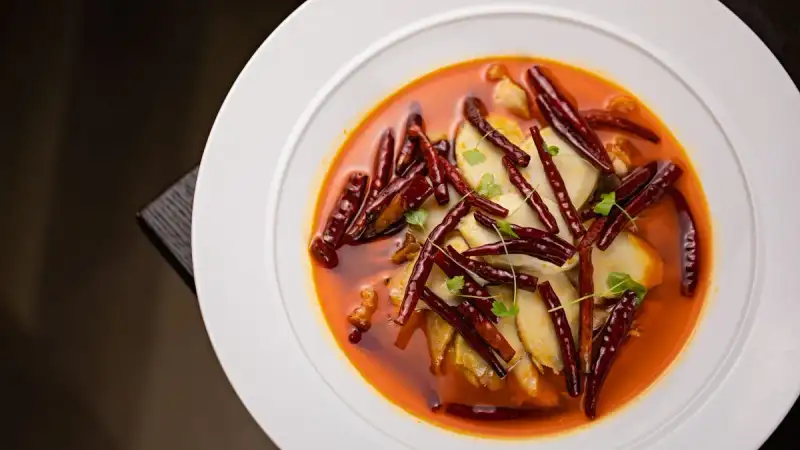 Szechuan Wontons in Chili Oil