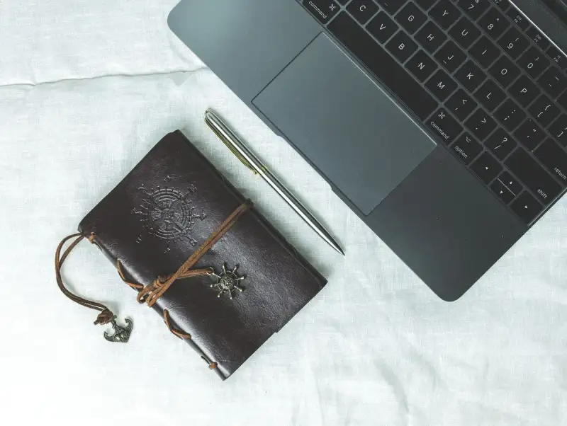 An old leather-bound journal