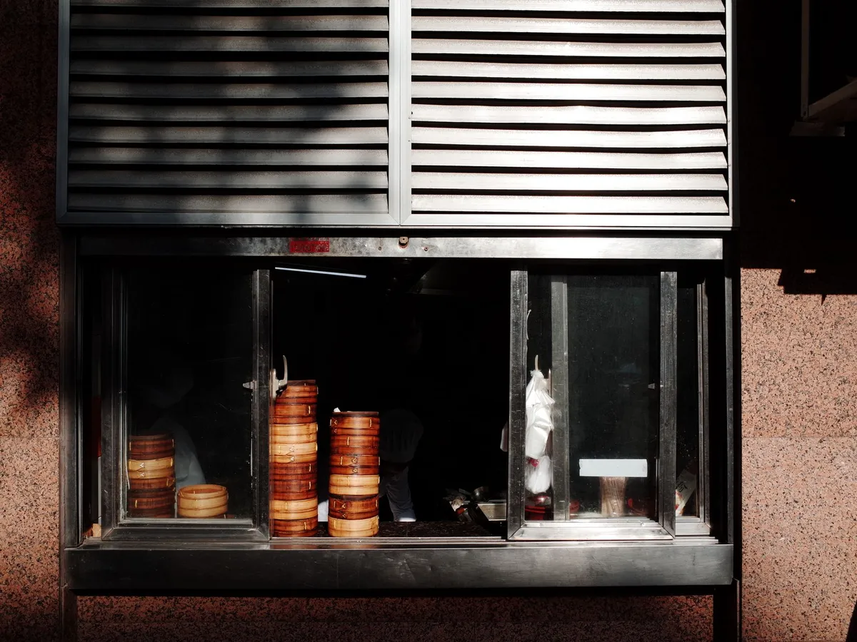 A modern dim sum restaurant with a sleek interior