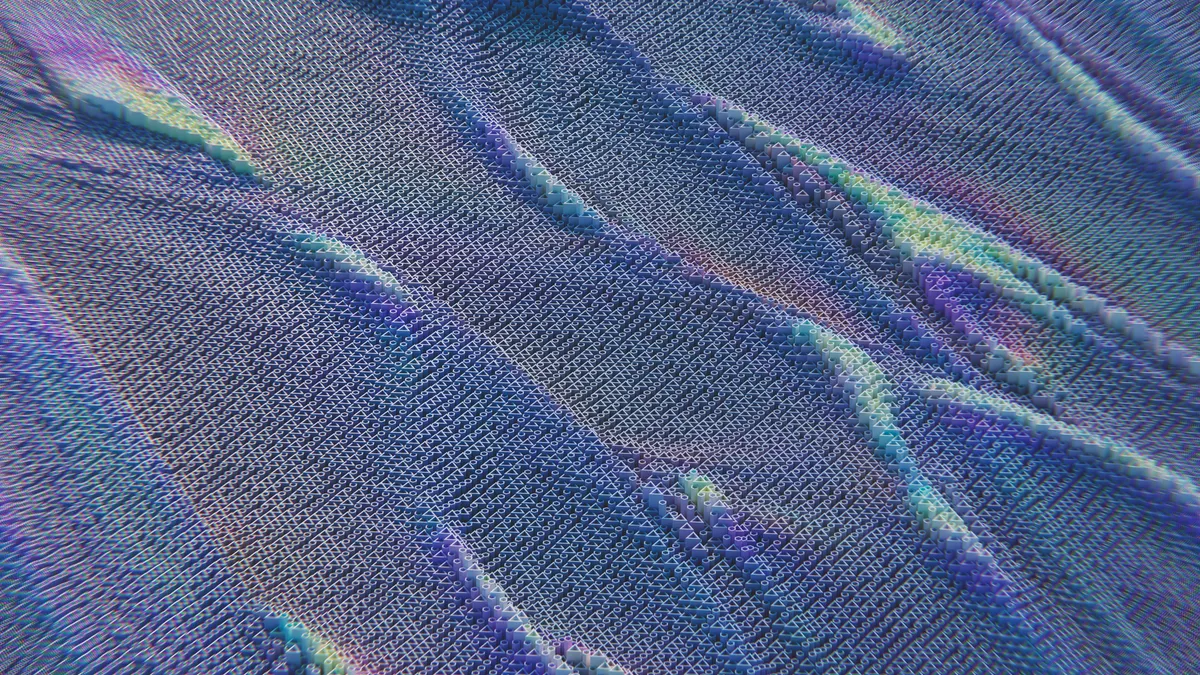 Abstract 3D rendering of a neural network processing pixel motion and action flows