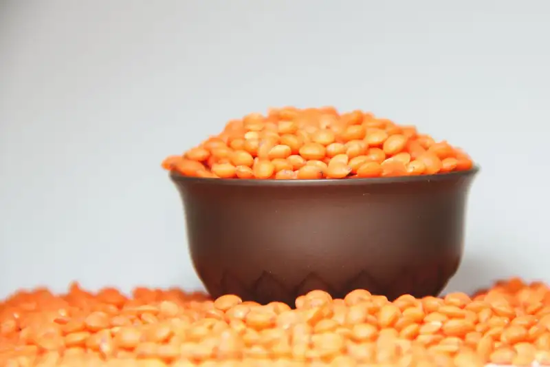 Rustic lentil stew in a bowl