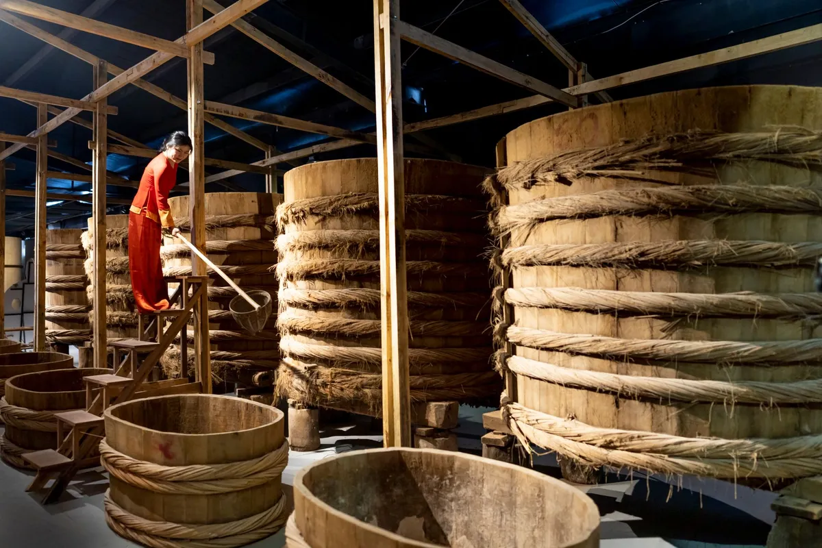 Traditional fish sauce fermentation jars