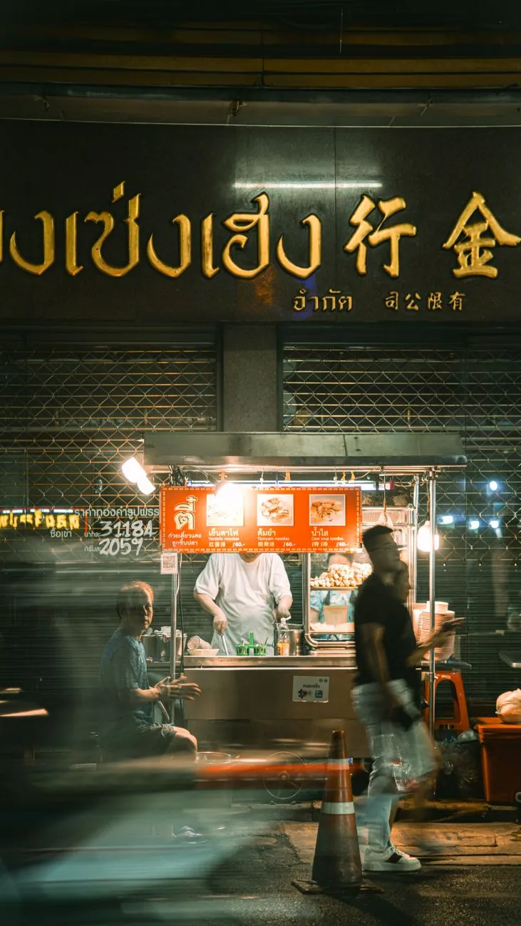 The vibrant energy of a local market stall